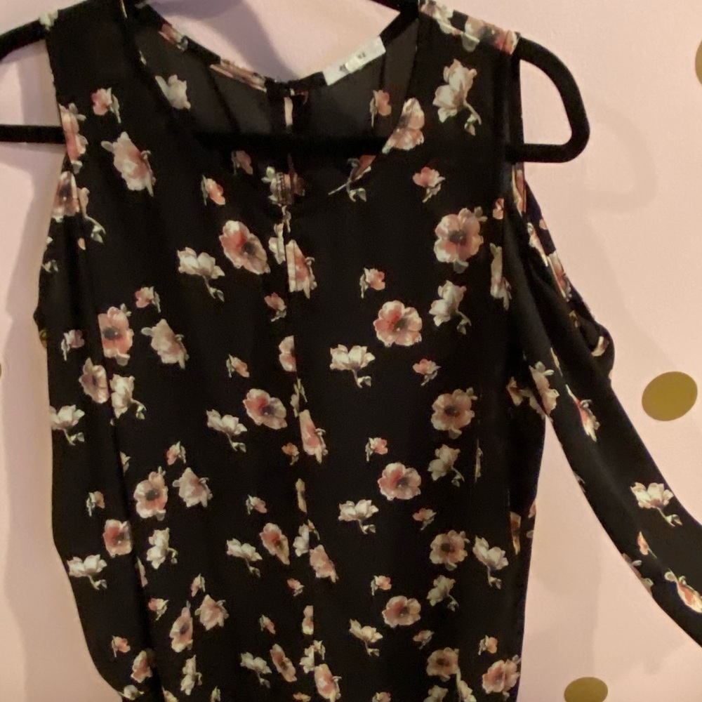 Cold Shoulder Floral Blouse